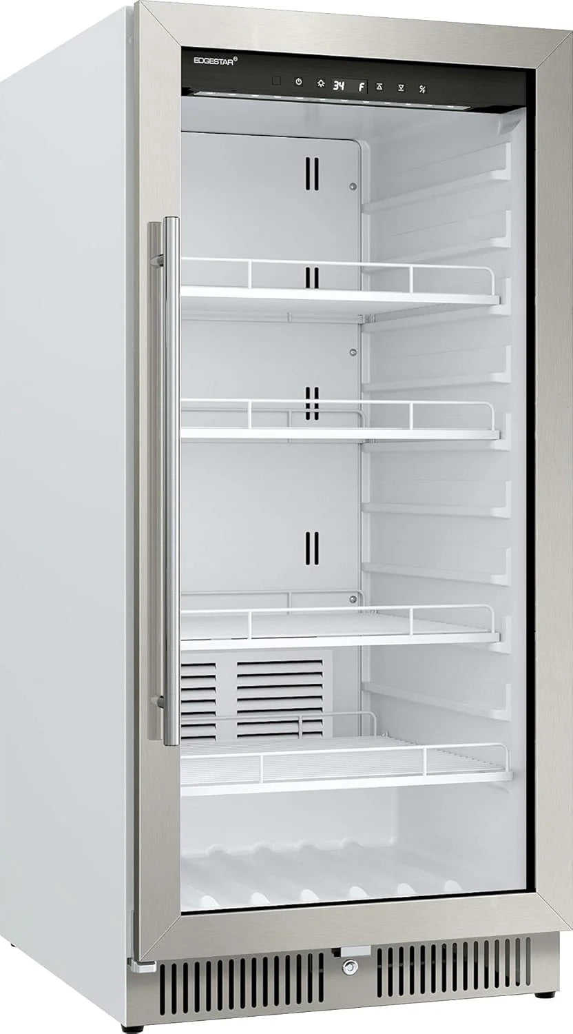 EdgeStar VBM101 22" Wide 10.1 Cu. Ft. Commercial Beverage Merchandiser – Stainless Steel, Temp Alarm, Reversible Door
