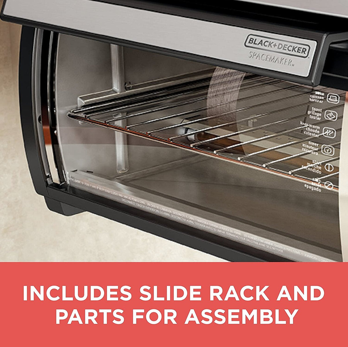 Spacemaker Under-Counter Toaster Oven, Black/Stainless Steel, TROS1000D