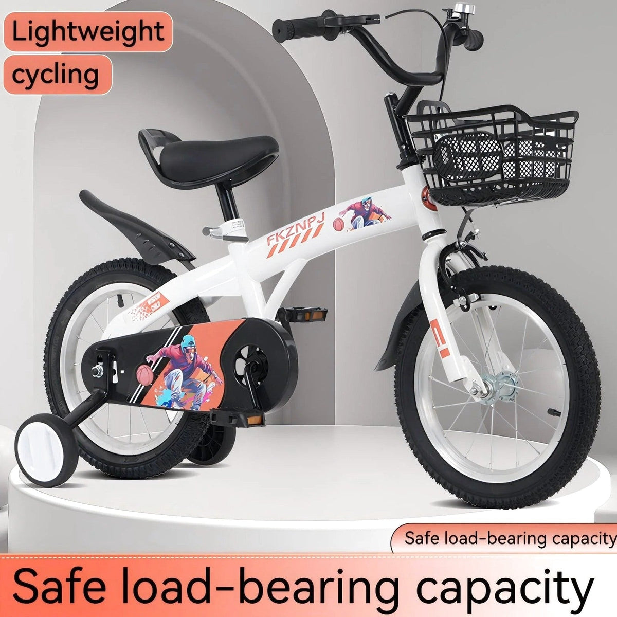 Baprem 18" Girls Bike for 5-9 Years Old Kids, Cute Kids Bike with Training Wheels, Steel Frame Sporty Children Bicycle, Pink