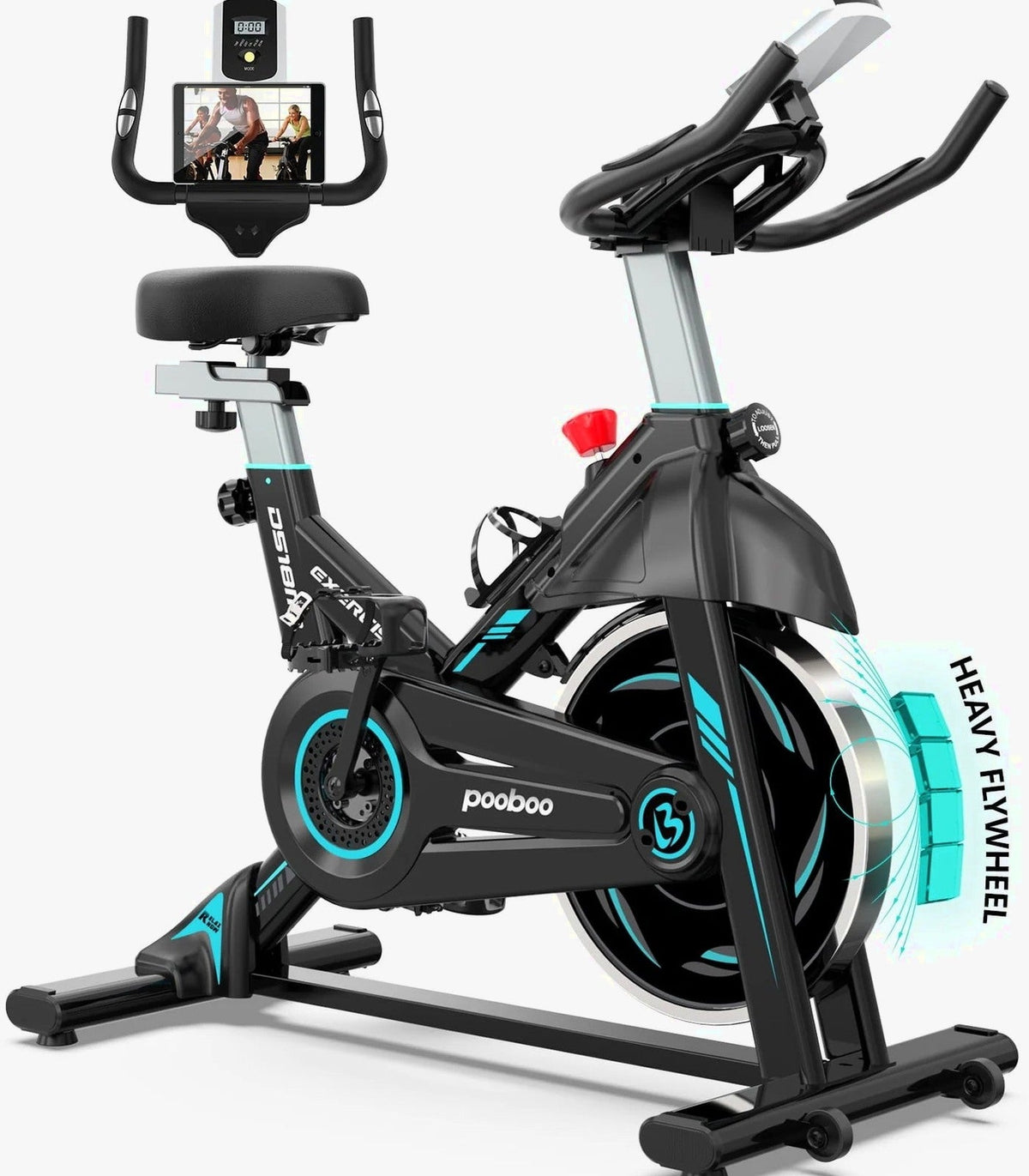Pooboo Indoor Cycling Bike Magnetic Stationary Exercise Bikes Home Cardio Workout Bicycle Machine 350lb Flywheel Weight 40lbs