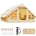 6 Person Inflatable Camping Tent with Pump, 10ft x7ft Glamping Family Tent Easy Setup 4 Season Waterproof Windproof Outdoor Blow Up Tent Luxury Oxford Cabin with Mesh Windows &amp; Doors sgtnighsdesigns