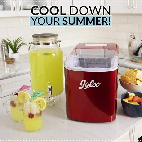 Igloo ICEB26RR Automatic Portable Electric Countertop Ice Maker Machine