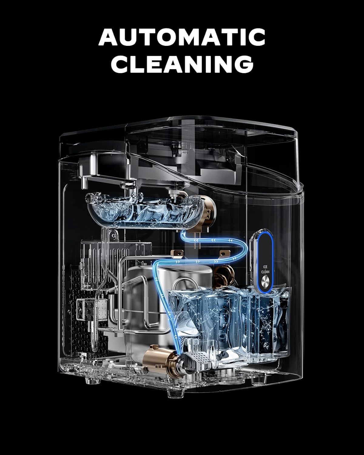 Ice Maker Countertop, Pebble Ice Maker with Soft Chewable Ice, One-Click Operation Ice Machine with Self-Cleaning, 33lbs/24H for Home,Kitchen,Office
