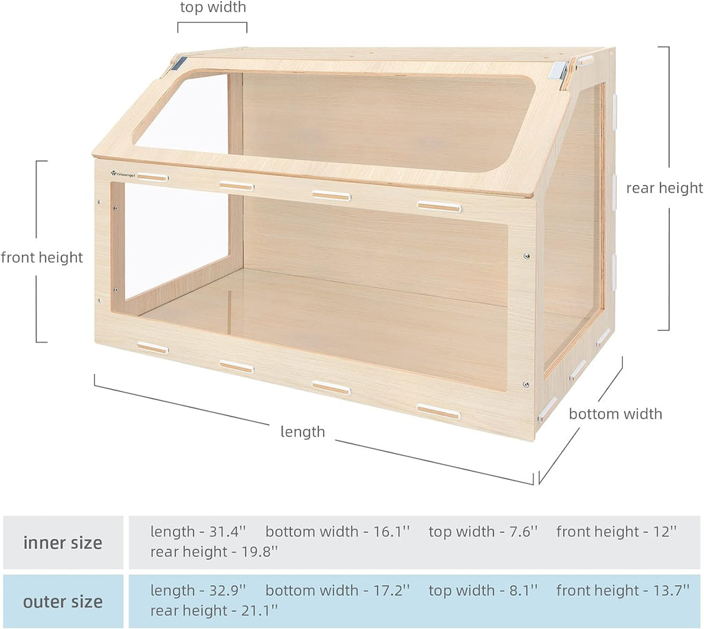 Hamster Cage W/Oblique Opening Cage Door - MDF Aspen Small Animal Cage for Syrian Hamsters Degus or Other Similar-Sized Pets (Medium - 40.7 x 22.7 x 22.9 inches, Burlywood)