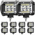 Bar, LED Light Bay 4 inch 78W 5000lm LED Truck Working Light Spotlight Car light Strip LED Light Bay 12V 24V Boat Pickup ATV UTV RV Spotlight, 10Pack