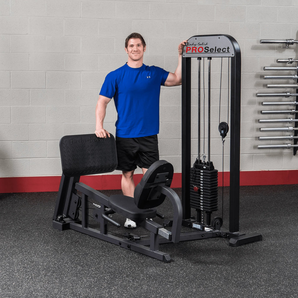 Body Solid Pro Select Leg Press GLP STK/3 with 310 lb Stack, Oversized Rubberized Footplate, Double Beam Design, Commercial Bearings
