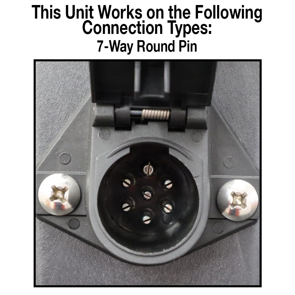 Heavy Ranger MUTT Portable Water Resistant Trailer Light Tester, 7 Way Round Pin, Short Circuit Protection