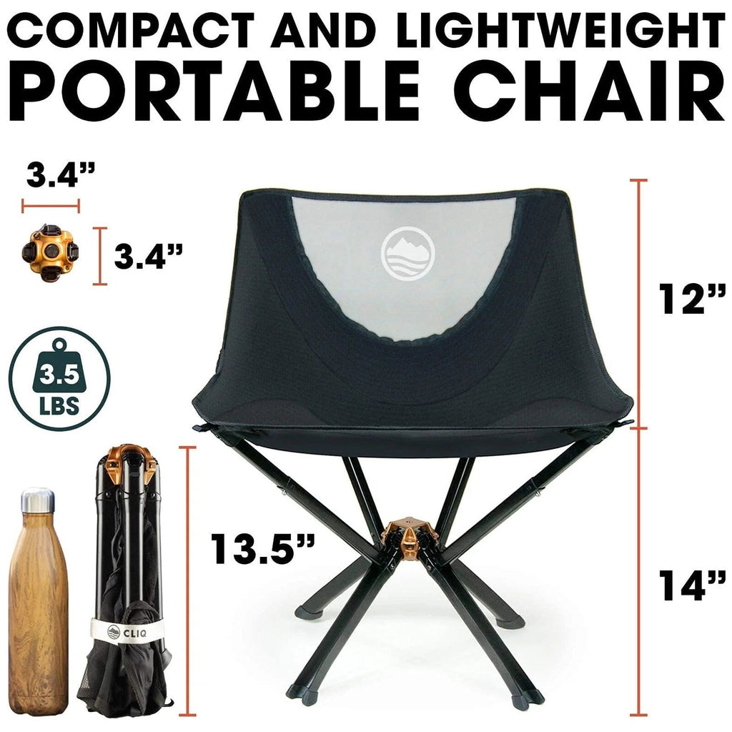 CLIQ Portable Folding Chair for Camping Supports 300 Lbs