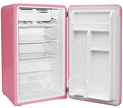 FRIGIDAIRE EFR372-BLACK 3.2 Cu Ft Black Retro Compact Rounded Corner Premium Mini Fridge