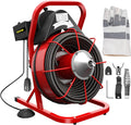 Electric Drain Cleaner Machine by [Brand], 75 Ft x 3/8 Inch, Fits 1-4 Inch Pipes, Portable with 4 Cutters, Powerful Plumbing Tool for Clogs