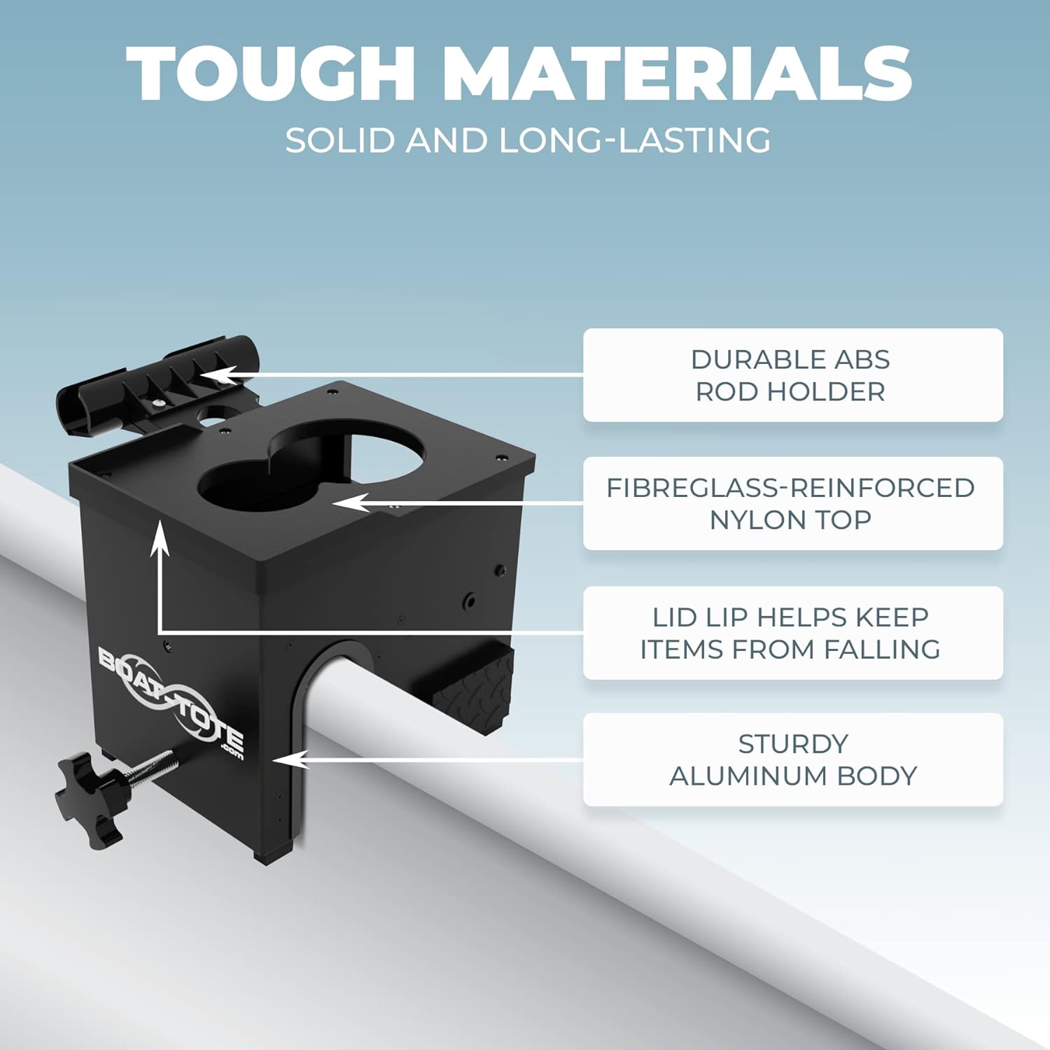 Boat Accessories for Fishing - Fits Gunnels Up to 2.5" Thick Regular