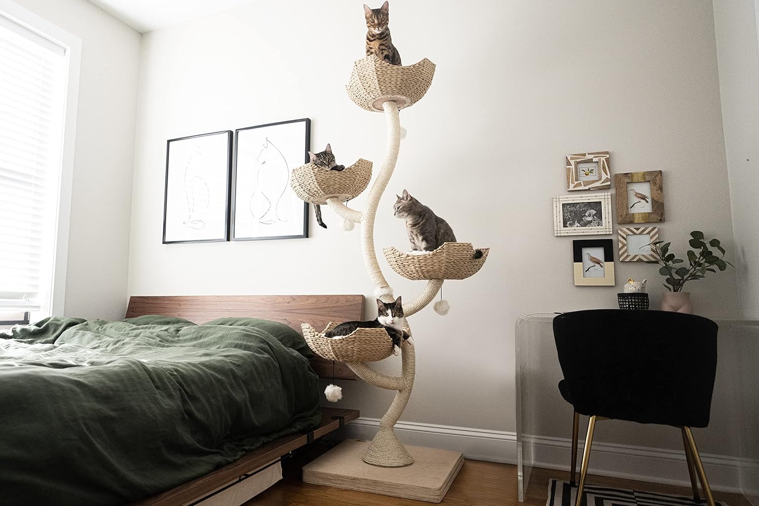 73" Tall Modern Cat Tree Scratching Tower for Large Cats, Scratching Post Condo, Cat Tower for Multiple Cats, Luxury Cat Gifts by Mau Lifestyle