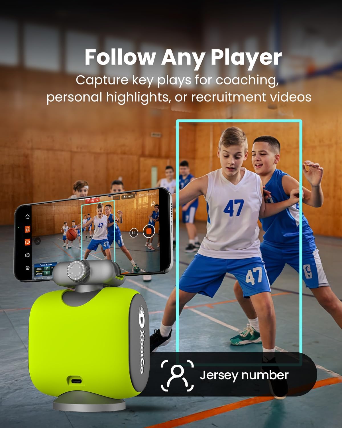 Chameleon AI 4K Sports Camera, Soccer & Basketball Tracking, No Subscription