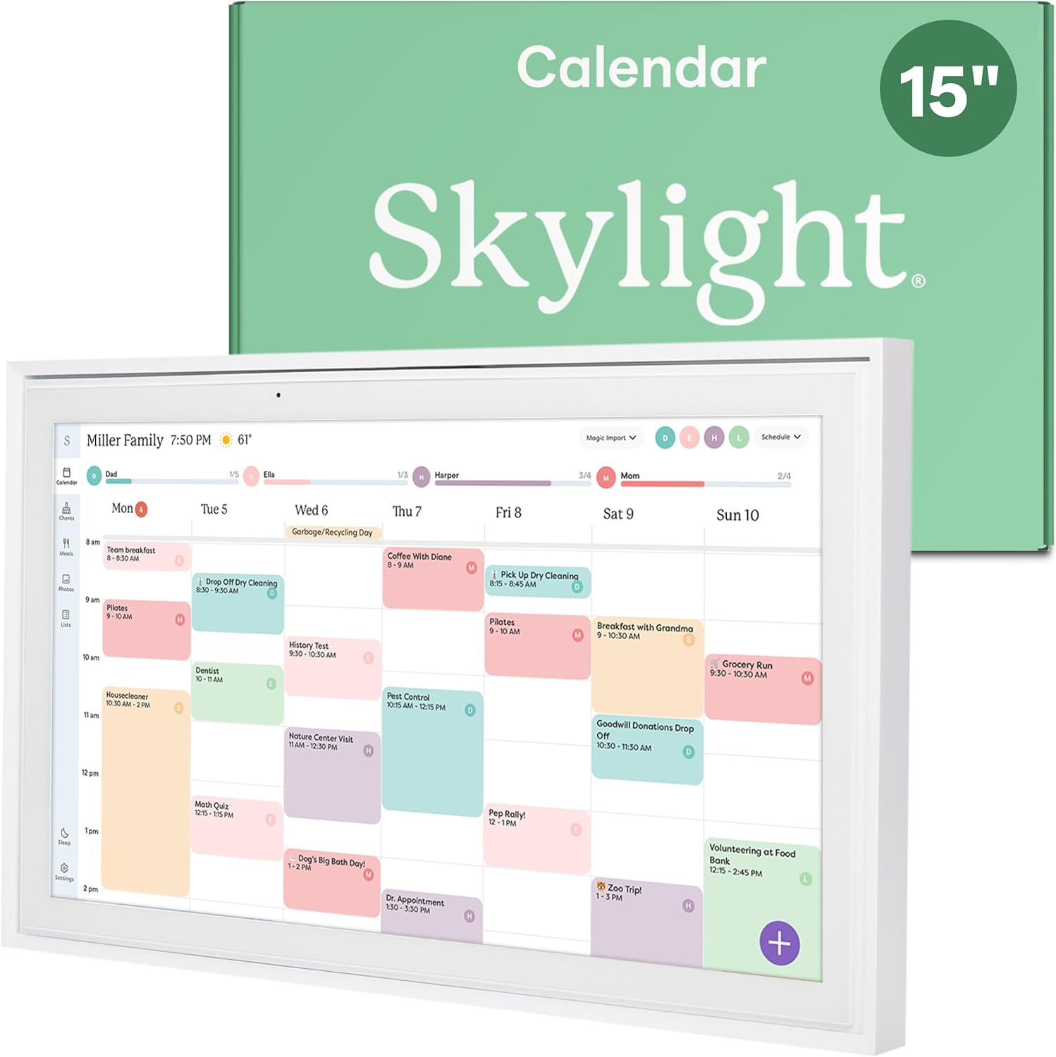 Skylight 15" Digital Calendar & Chore Chart, Wall Mount