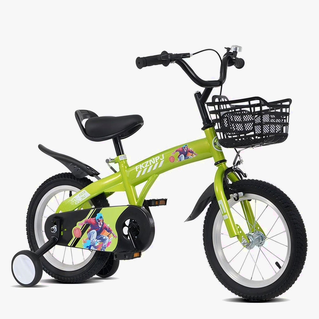 Baprem 18" Girls Bike for 5-9 Years Old Kids, Cute Kids Bike with Training Wheels, Steel Frame Sporty Children Bicycle, Pink