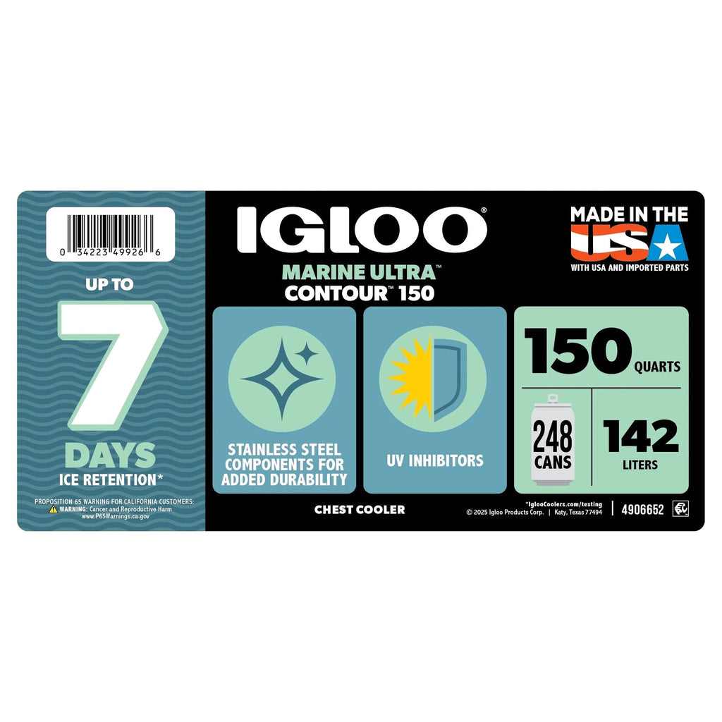 Igloo 150 QT Latitude Marine Hard Side Cooler, White