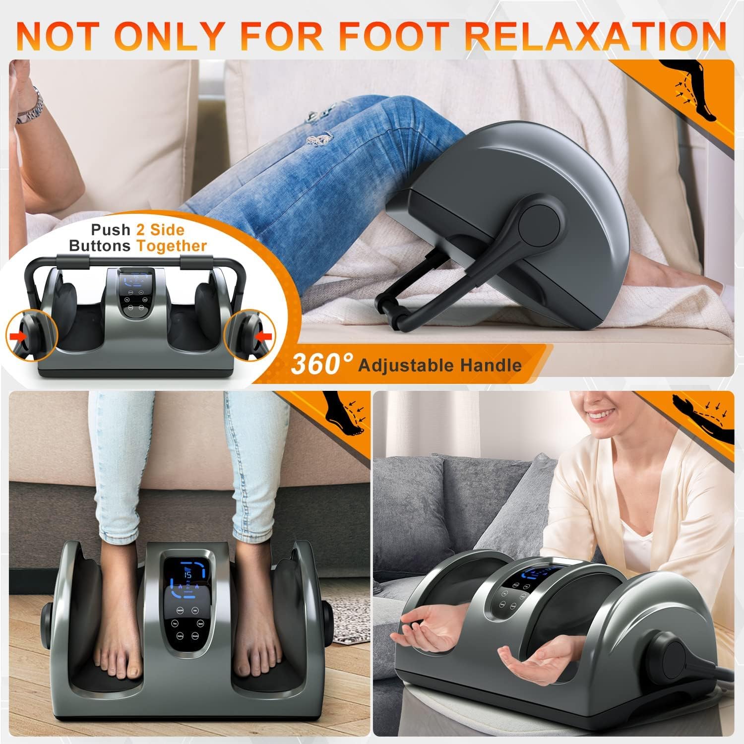Shiatsu Foot Massager with Heat-Foot Massager Machine for Neuropathy, Plantar Fasciitis and Pain Relief-Massage Foot, Leg, Calf, Ankle with Deep Kneading Heat Therapy, Gift for Mother's Day
