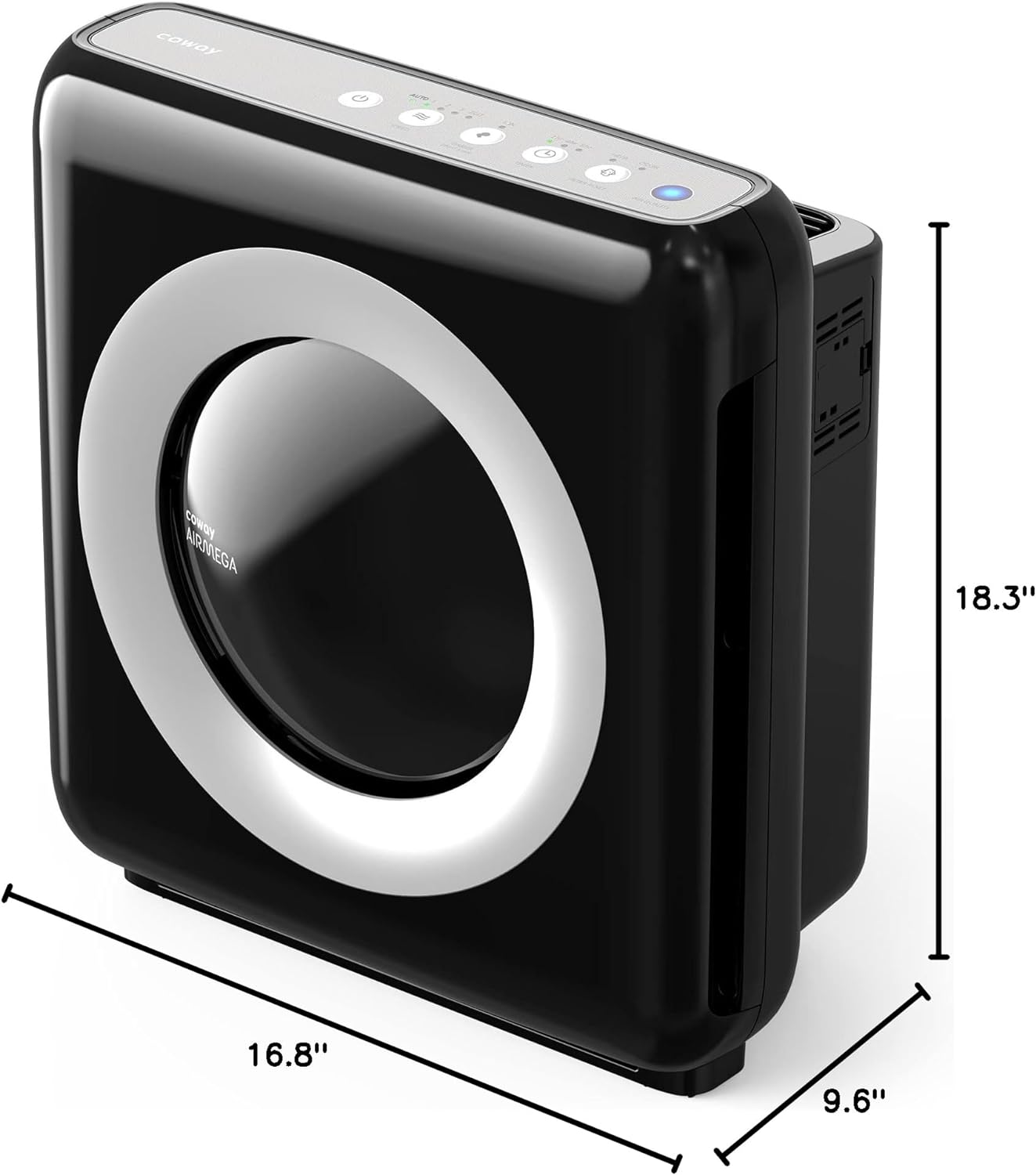 True HEPA Purifier with Air Quality Monitoring, Auto, Timer, Filter Indicator, and Eco Mode, 16.8 x 18.3 x 9.7, White