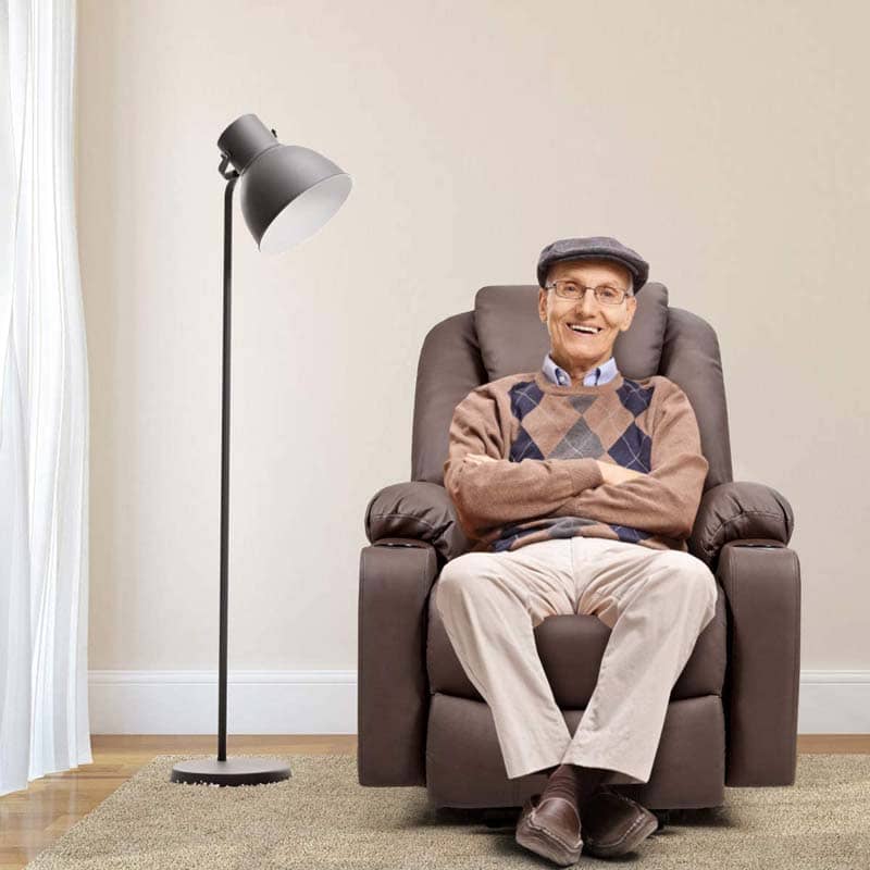 Electric Power Lift Recliner Leather Massage Reclining Sofa Elderly Lift Chair With Lumbar Heating Amp 8 Vibrating Nodes Cup Holder Usb Port - Comfortable And Ergonomic Design