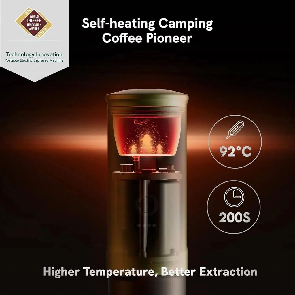 Nano Portable Electric Espresso Machine, Travel Coffee Maker for Camping, Car Coffee Maker Self-Heating with USB-C, With Ground Coffee & NS Capsule for RV, Hiking, Office