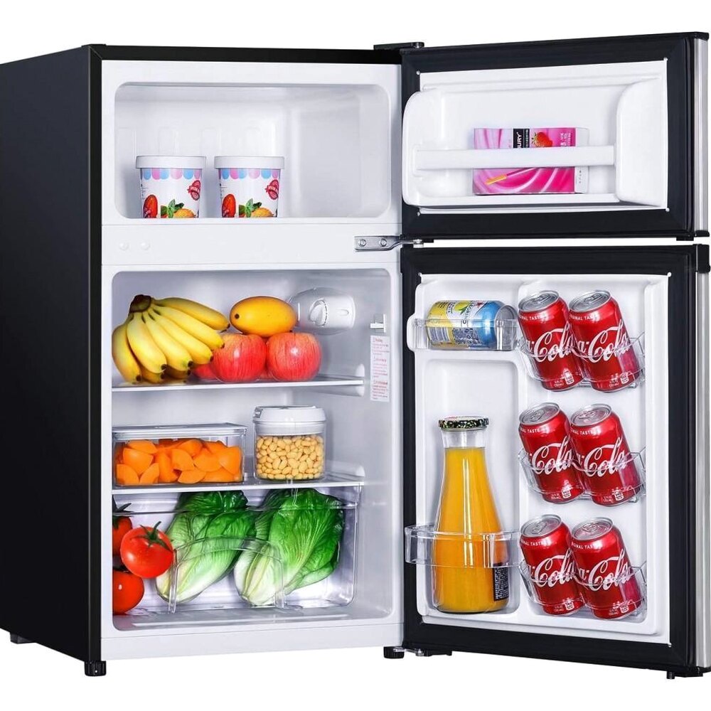 Mini Fridge with Freezer, 3.1 Cu.Ft Small Refrigerator, Compact Refrigerator with LED Light