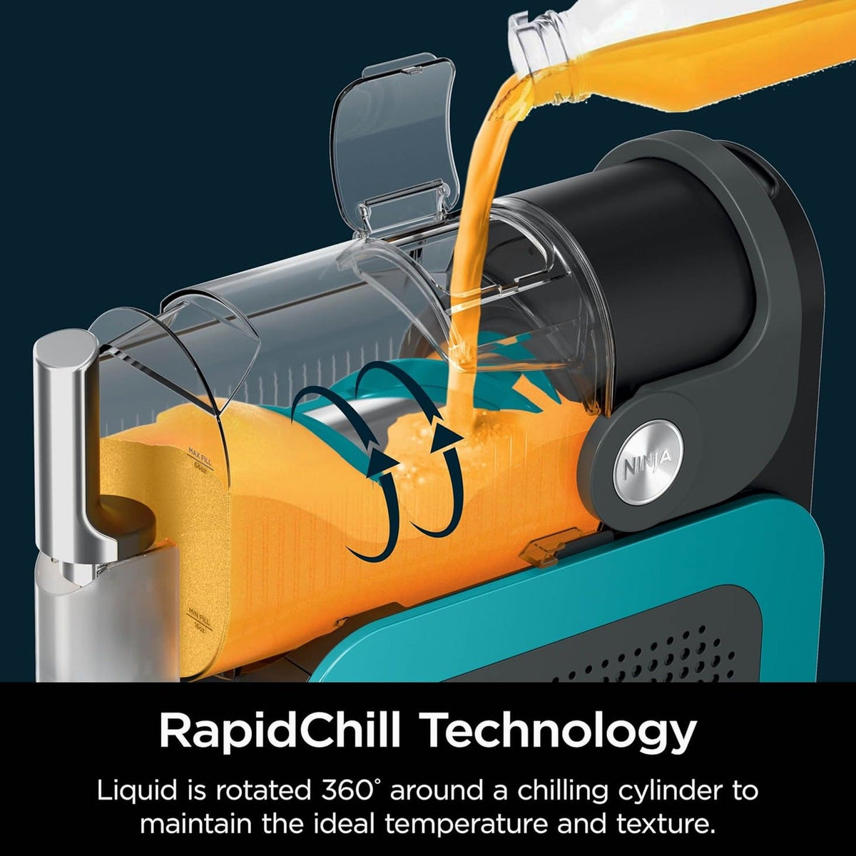 SLUSHi with RapidChill Technology, 88 oz. Frozen Drink &amp; Slushie Machine, 5 Preset Programs, Margaritas, Frappés, and More, Premium Accents, Black, FS301