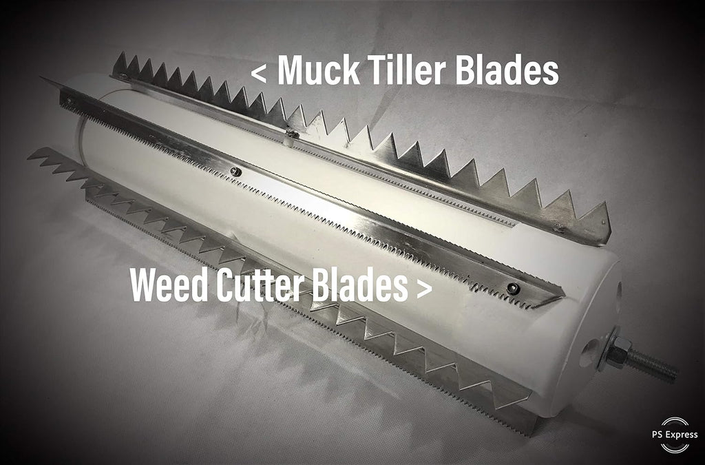 Weeds Muck Silt Gone! Lake Weed Removal Tool. Long Reach 20ft Handle System with Stainless Steel Blades.