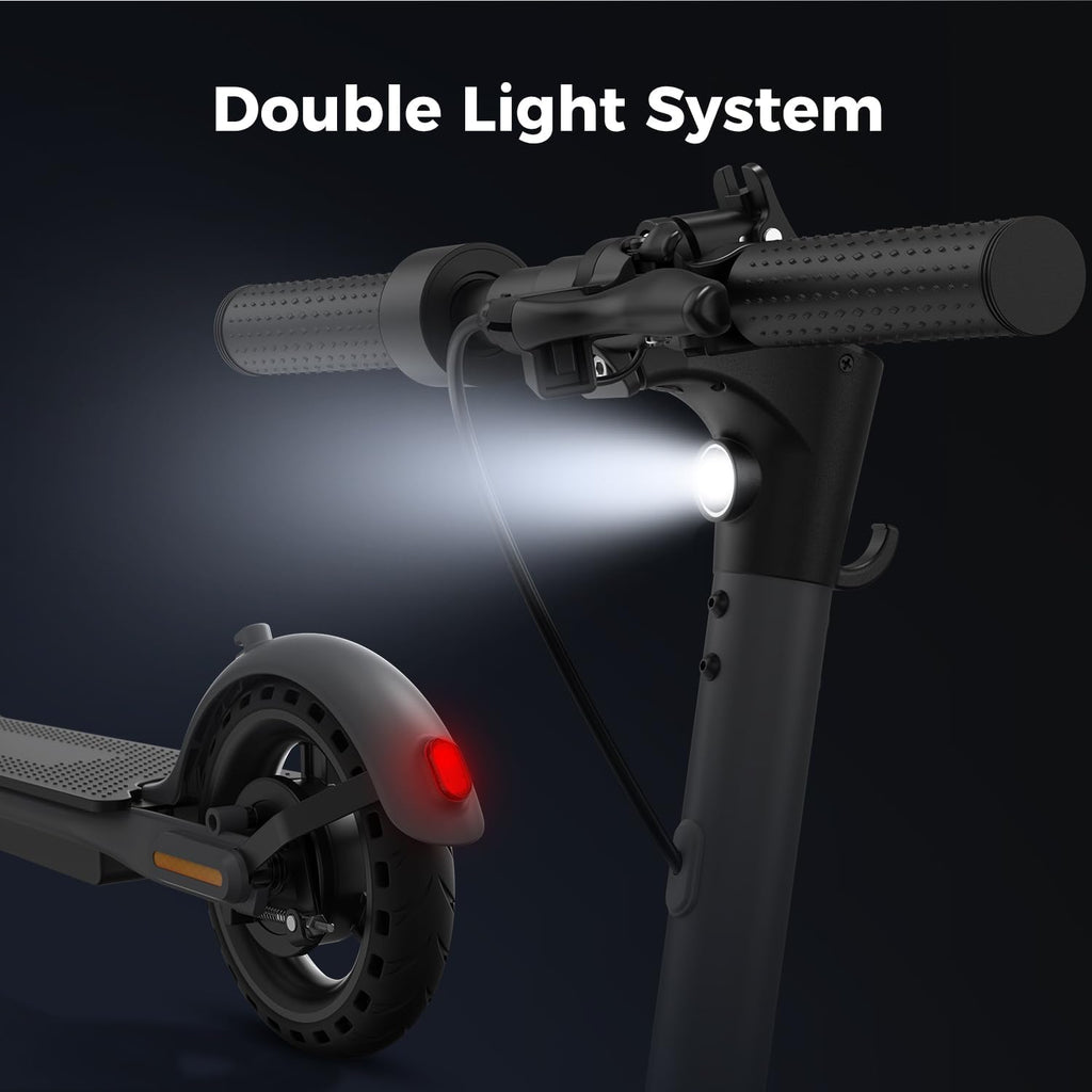 Electric Scooter, 500W Peak Motor, Up to 15.5 MPH, 19 Miles Ranges Foldable Electric Kick Scooter with Dual Braking System, Adults/Youth E Scooter for Commute