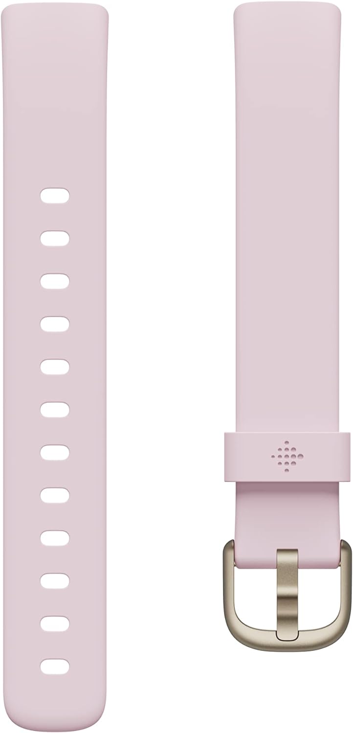 Fitness and Wellness-Tracker with Stress Management, Sleep-Tracking and 24/7 Heart Rate, One Size S L Bands Included, Lunar White/Soft Gold Stainless Steel, 1 Count