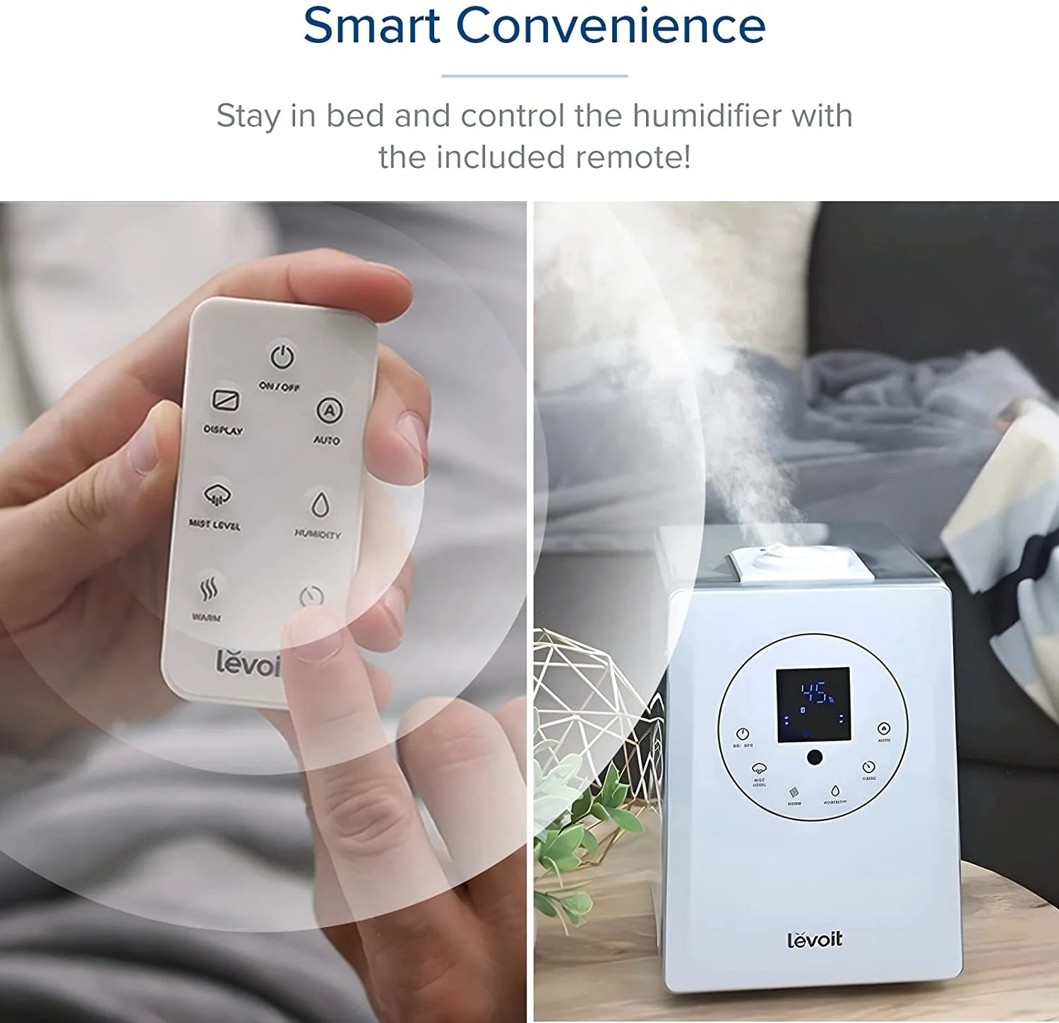 Humidifiers for Bedroom Large Room 6L Warm and Cool Mist for Families Plants with Built-in Humidity Sensor