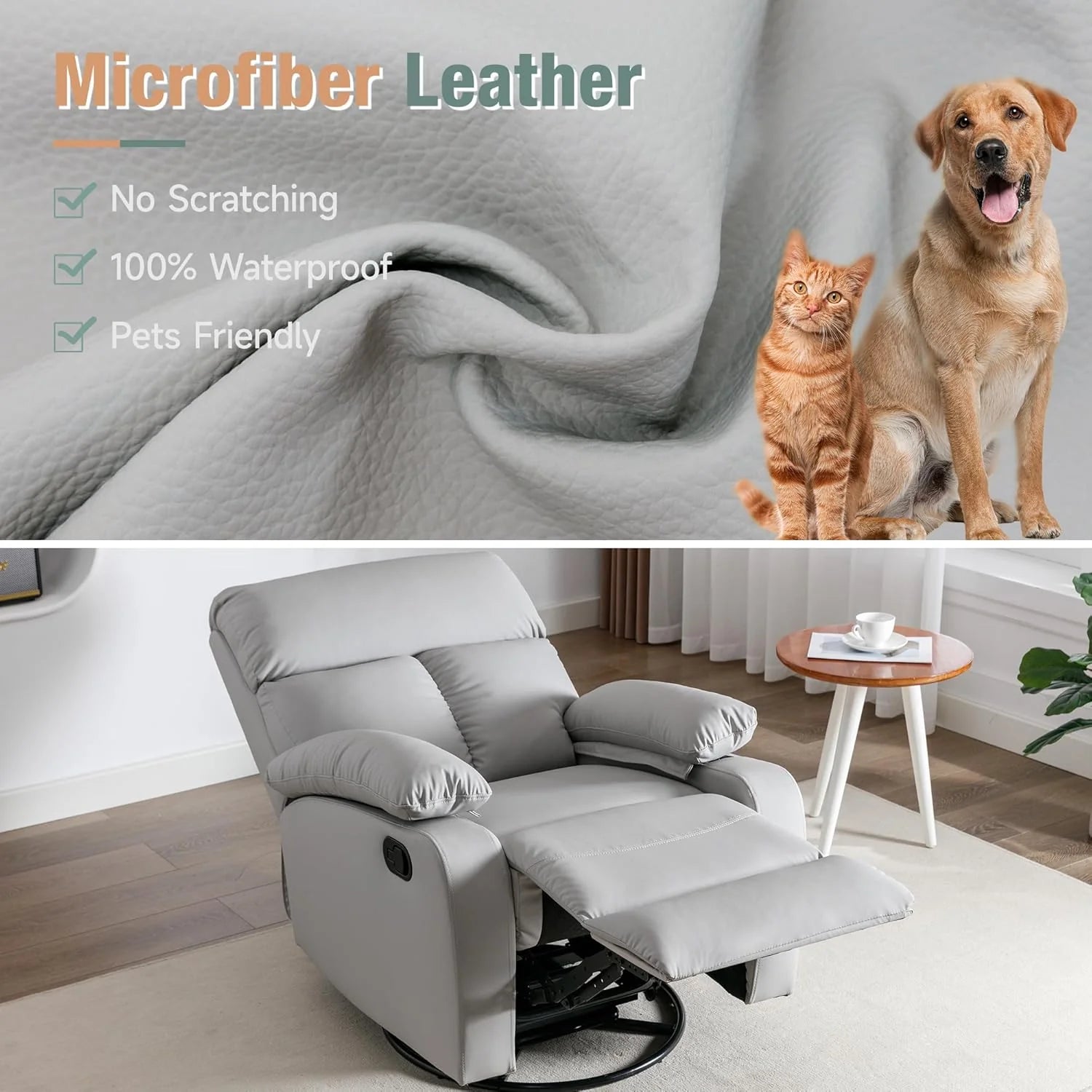 Small Swivel Rocker Recliner Chair for Compact Spaces