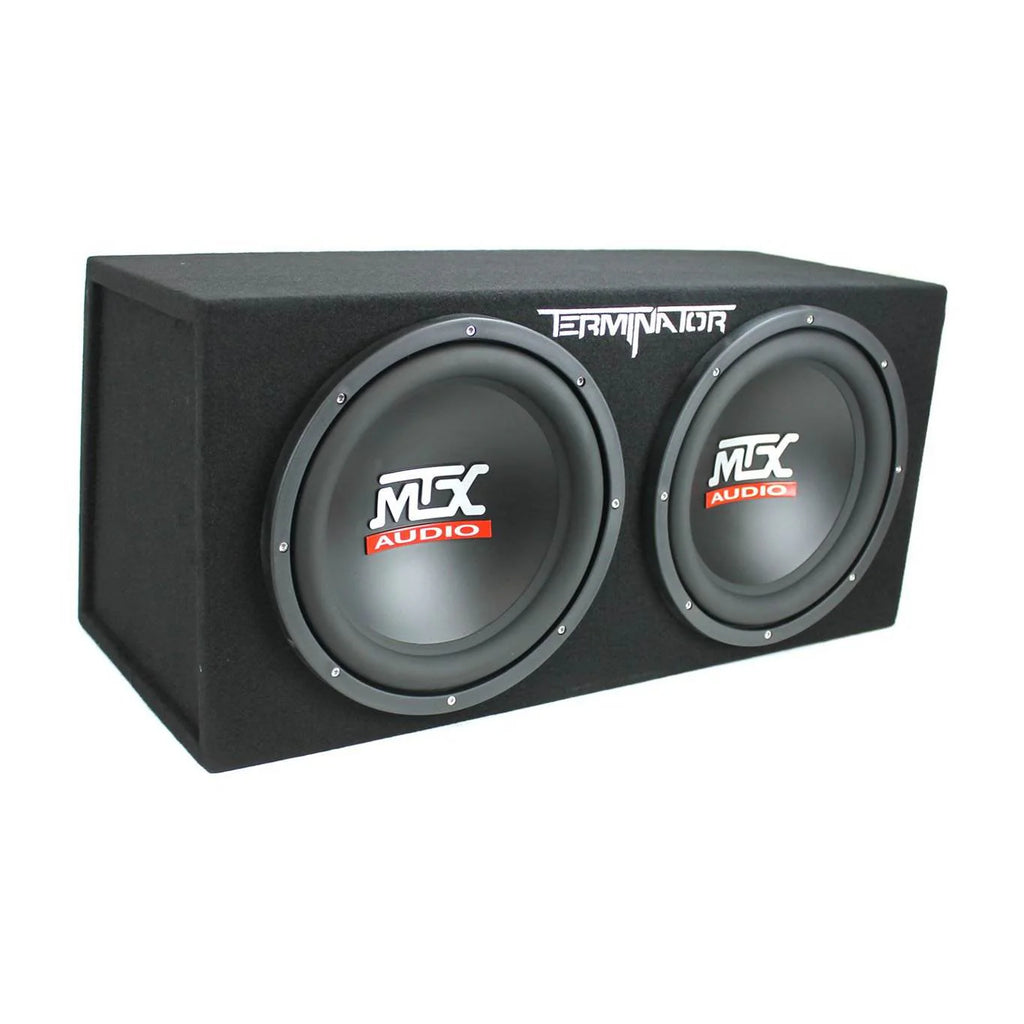 MTX TNE212D 12" 1200W Dual Loaded Subwoofer Box + 1500W Amplifier + Capacitor