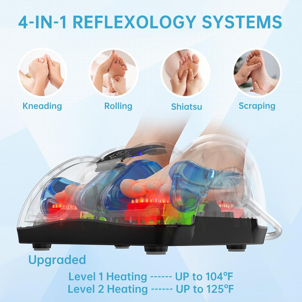 Shiatsu Foot Massager with Heat-Foot Massager Machine for Neuropathy, Plantar Fasciitis and Pain Relief-Massage Foot, Leg, Calf, Ankle with Deep Kneading Heat Therapy, Gift for Mother's Day