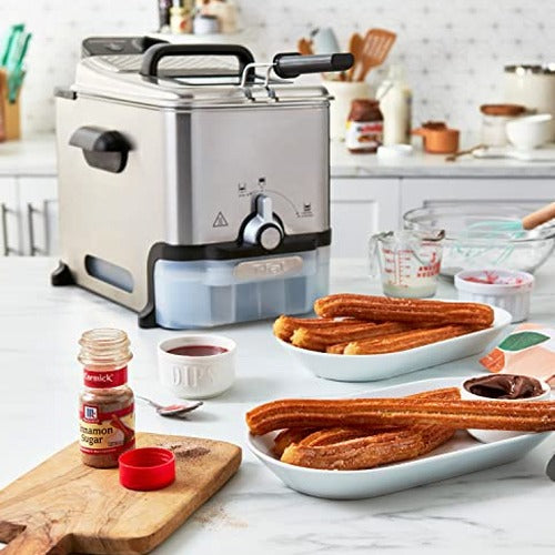 T-Fal Ultimate Steel Deep Fryer with Basket 3.5 Liter Oil and 2.6 Pound Food Capacity