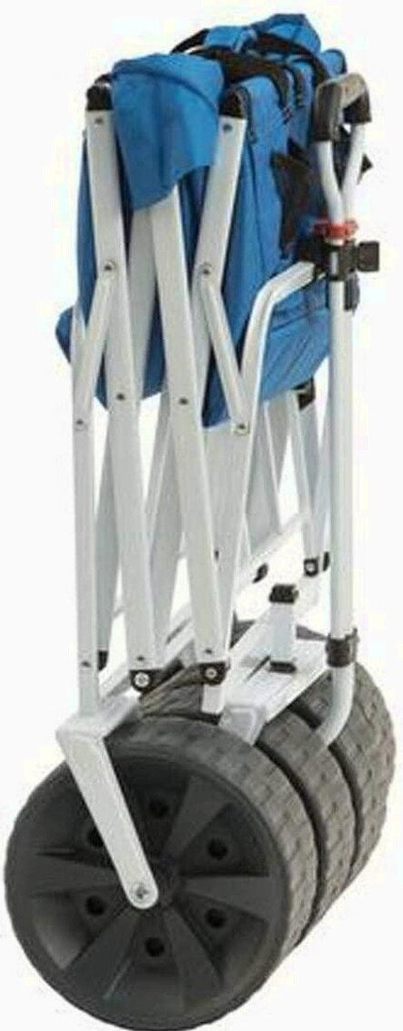 Mac Sports Heavy Duty Collapsible Folding All Terrain Utility Beach Wagon Cart Blue/Black