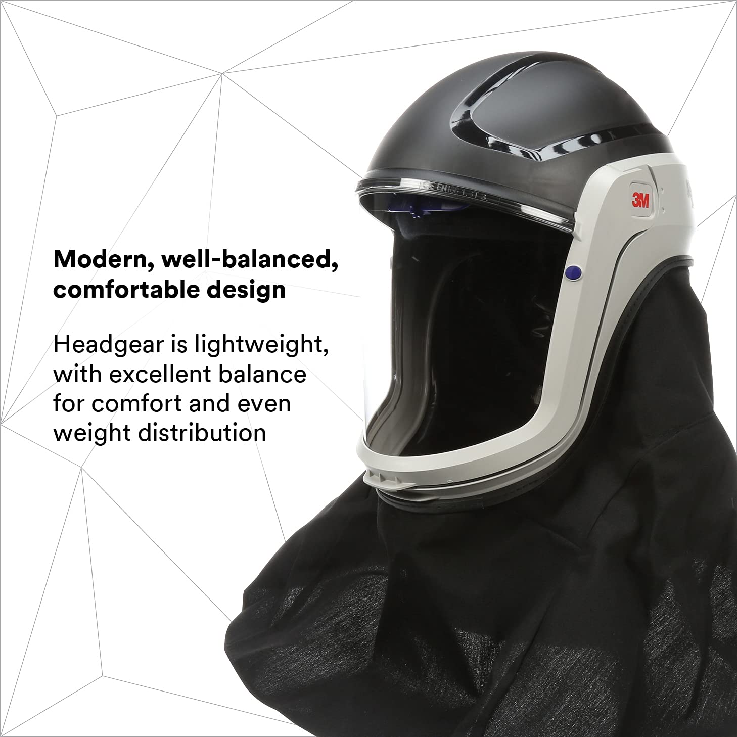 Helmet M-405, For Powered Air Purifying Respirators, Standard Polycarbonate Visor and General Purpose Shroud, 1/Case