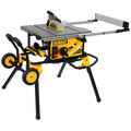 DEWALT DWE7491RS 10" Jobsite Table Saw with Rolling Stand, 15 Amp Motor, 32-1/2" Rip Capacity