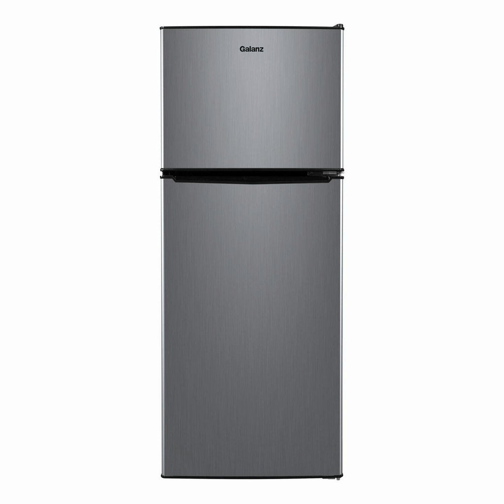 Galanz 4.6. Cu ft Two Door Mini Refrigerator with Freezer, Stainless Steel