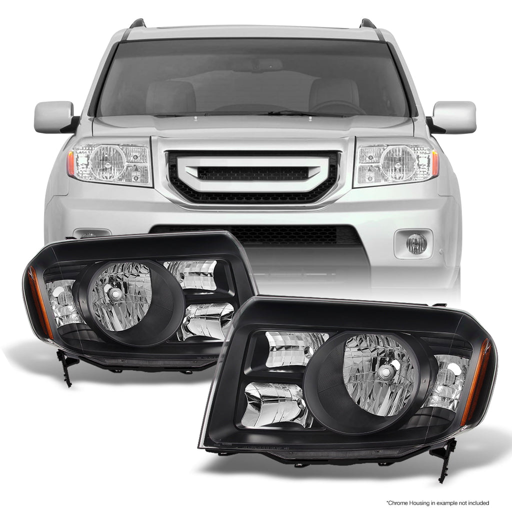 - Change the pair Settings for Honda Pilot SUV black headlight driver left + passenger right