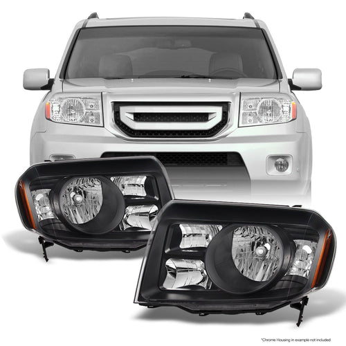 - Change the pair Settings for Honda Pilot SUV black headlight driver left + passenger right