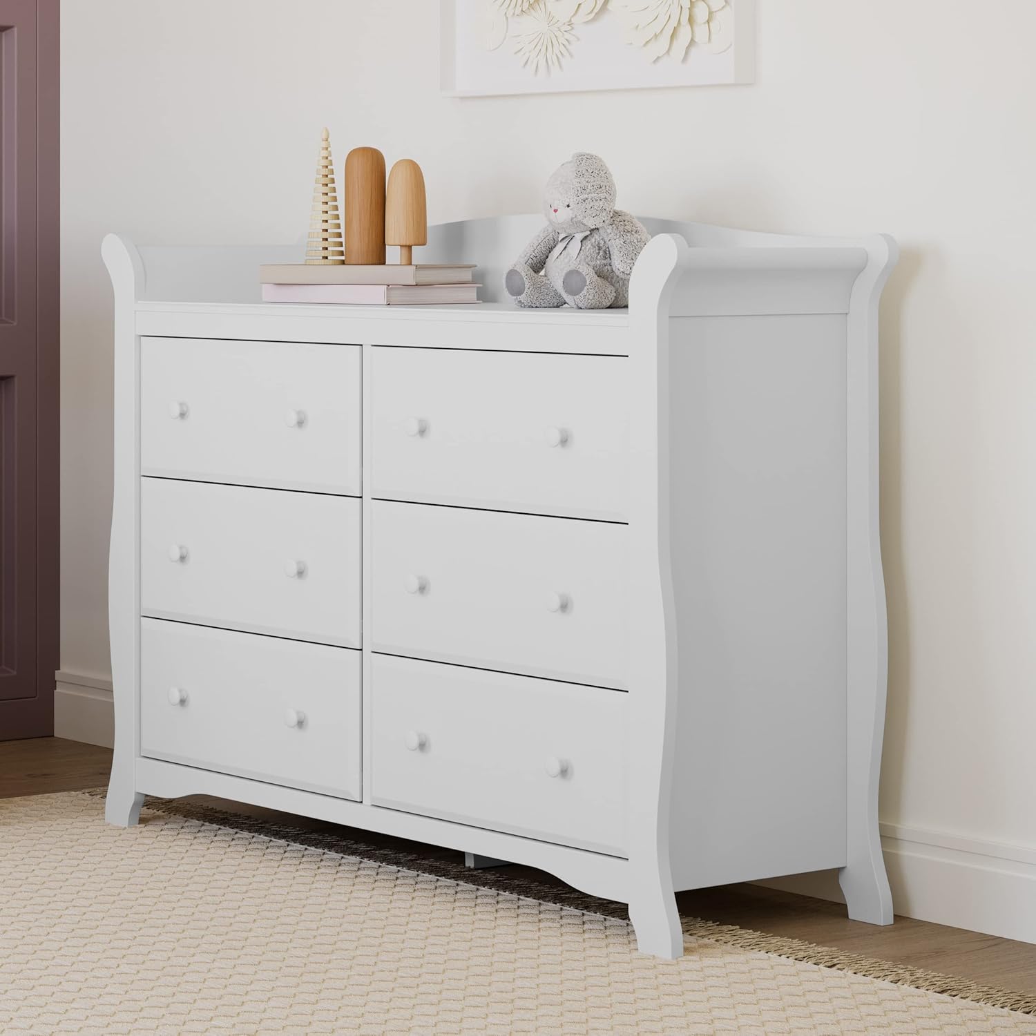 Storkcraft Avalon 6-Drawer Double Dresser, White