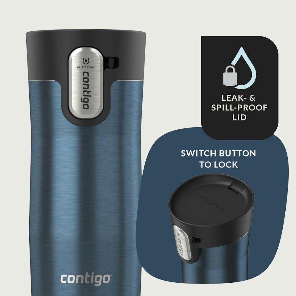Contigo® AUTOSEAL® West Loop Vacuum-Insulated Stainless Steel Travel Mug with Easy-Clean Lid, 12 oz - Transparent Blueberry