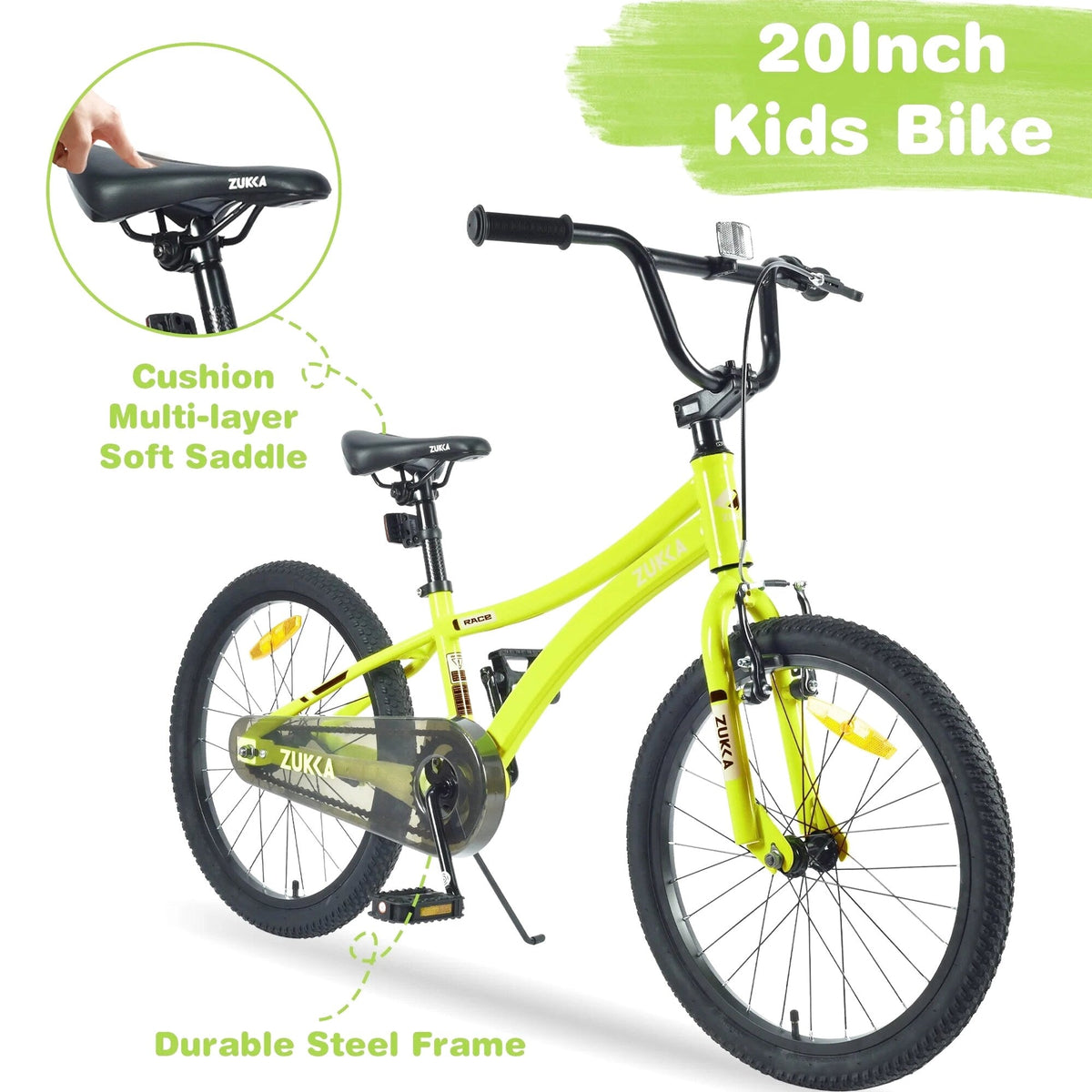 Baprem 18" Girls Bike for 5-9 Years Old Kids, Cute Kids Bike with Training Wheels, Steel Frame Sporty Children Bicycle, Pink