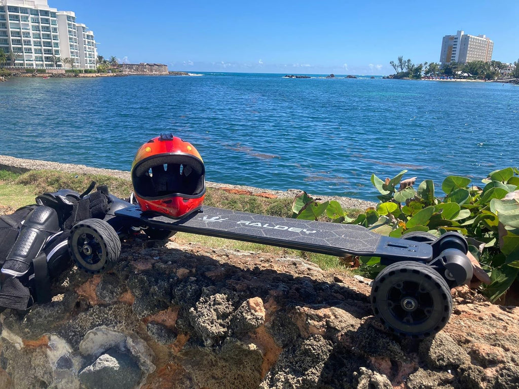 AT V.2 Carbon Fiber Electric Skateboard - Off-Road, All Terrain, 28MPH, 19-Mile Range, 3000W Dual Motor, Black, for Adults & Teens