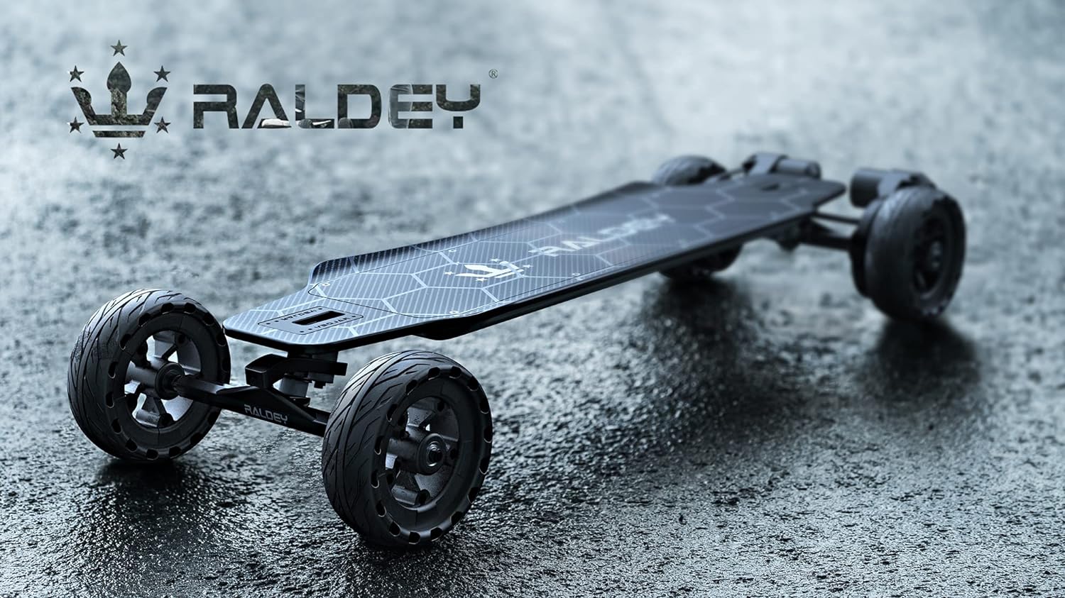 AT V.2 Carbon Fiber Electric Skateboard - Off-Road, All Terrain, 28MPH, 19-Mile Range, 3000W Dual Motor, Black, for Adults & Teens