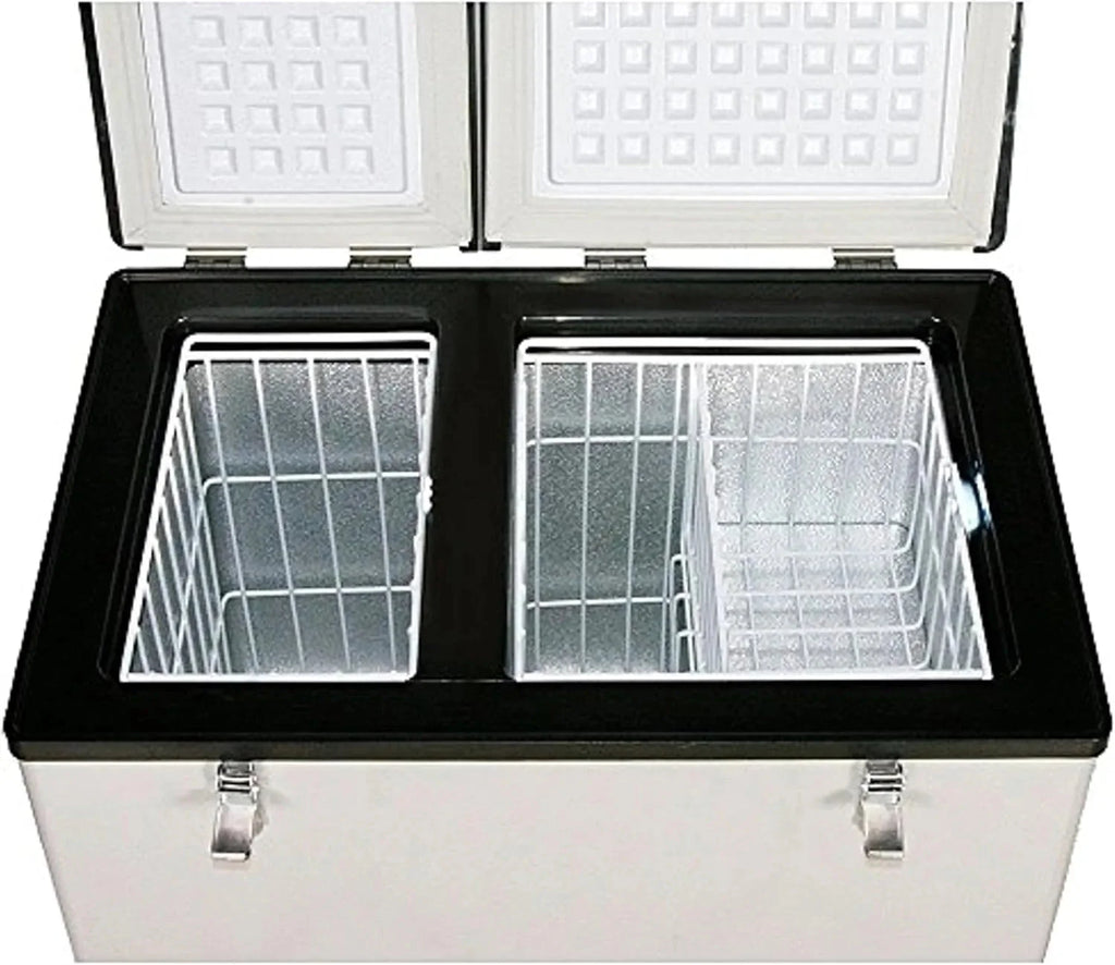 FM-65G 65 Quart Portable Refrigerator and Deep, AC 110V/ DC 12V, Real Chest Freezer for Car, Home, Camping, and RV with-8F to 50F Temperature Range, Gray, One Size