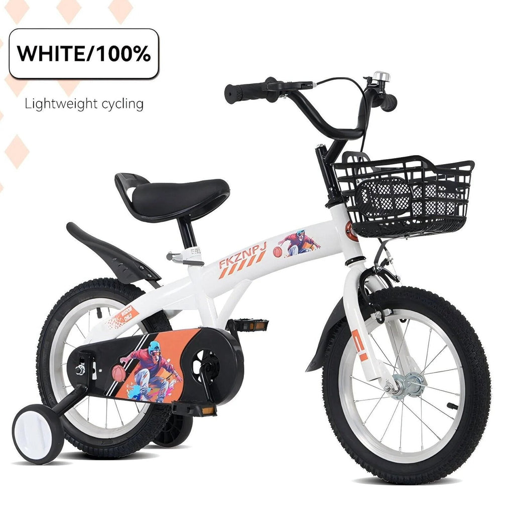 Baprem 18" Girls Bike for 5-9 Years Old Kids, Cute Kids Bike with Training Wheels, Steel Frame Sporty Children Bicycle, Pink