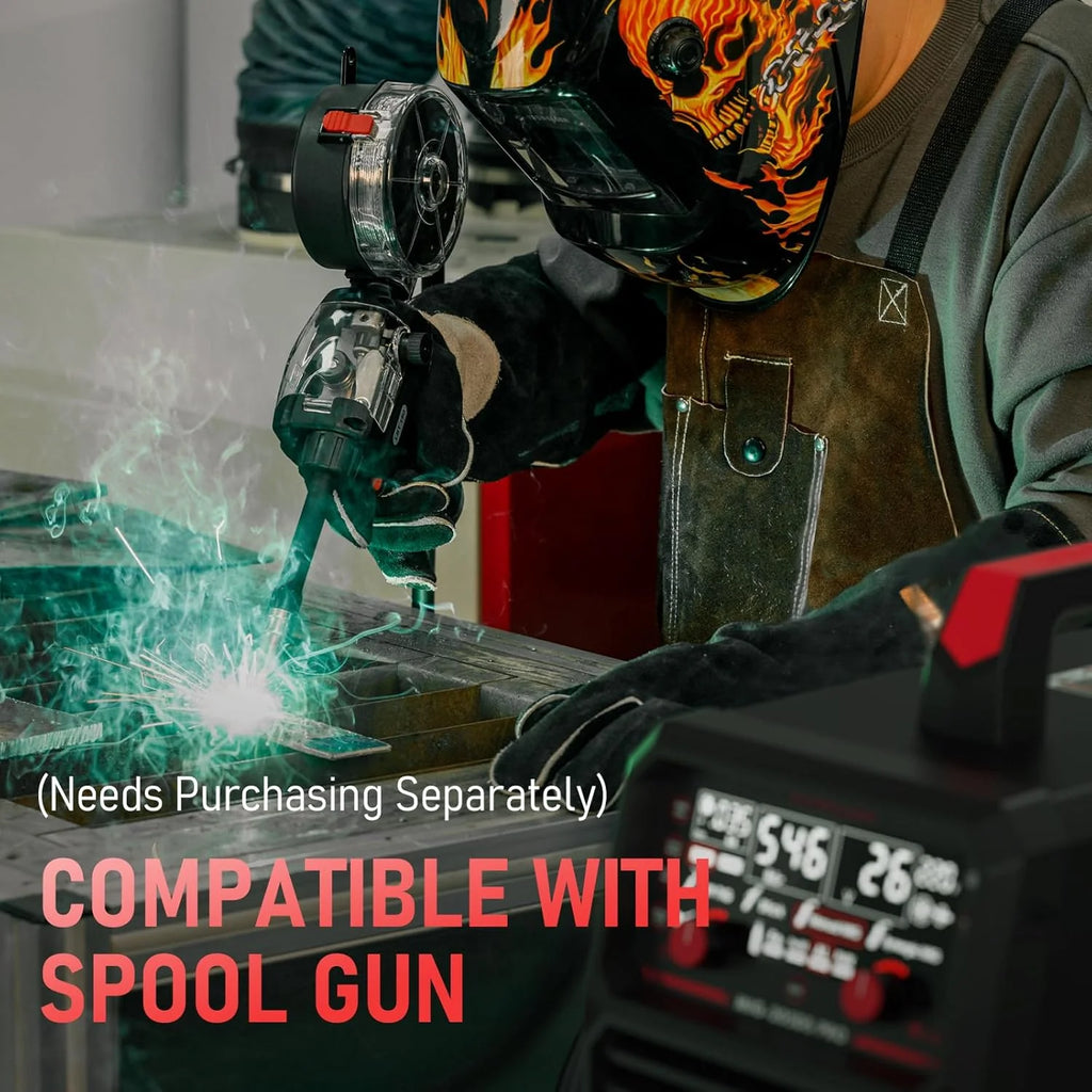 YESWELDER 135Amp MIG Welder,110V Flux Core Welder Flux Core MIG/Lift TIG/Stick 3-in-1 Large LED Digital Display Welding Machine IGBT Inverter Welder FLUX-135PRO