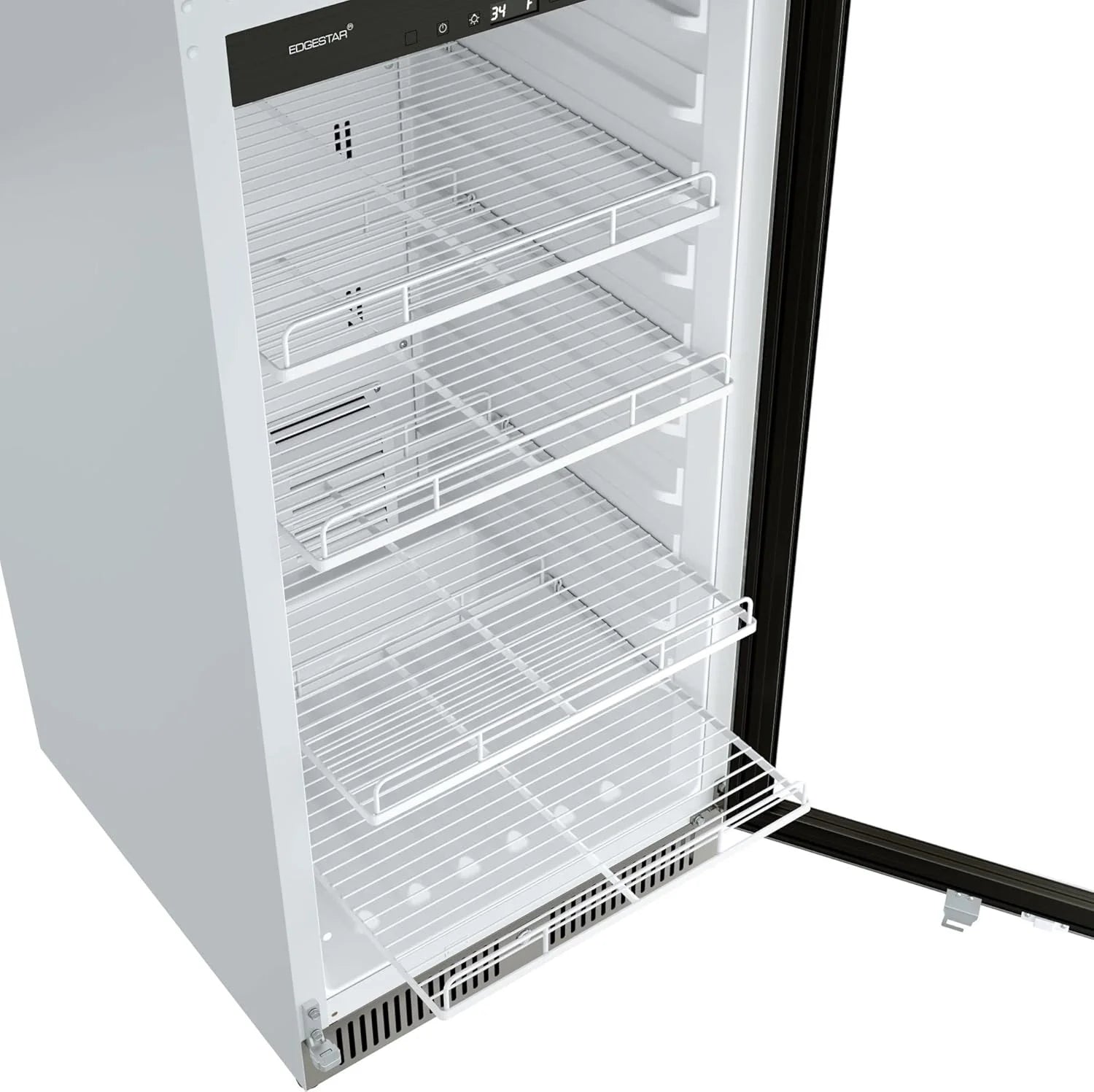 EdgeStar VBM101 22" Wide 10.1 Cu. Ft. Commercial Beverage Merchandiser – Stainless Steel, Temp Alarm, Reversible Door