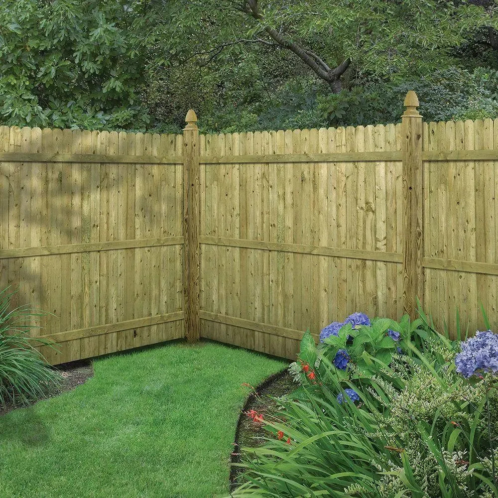 Barrette 6x8 ft Pressure-Treated Wood Privacy Fence Panel with Dog-Ear Design